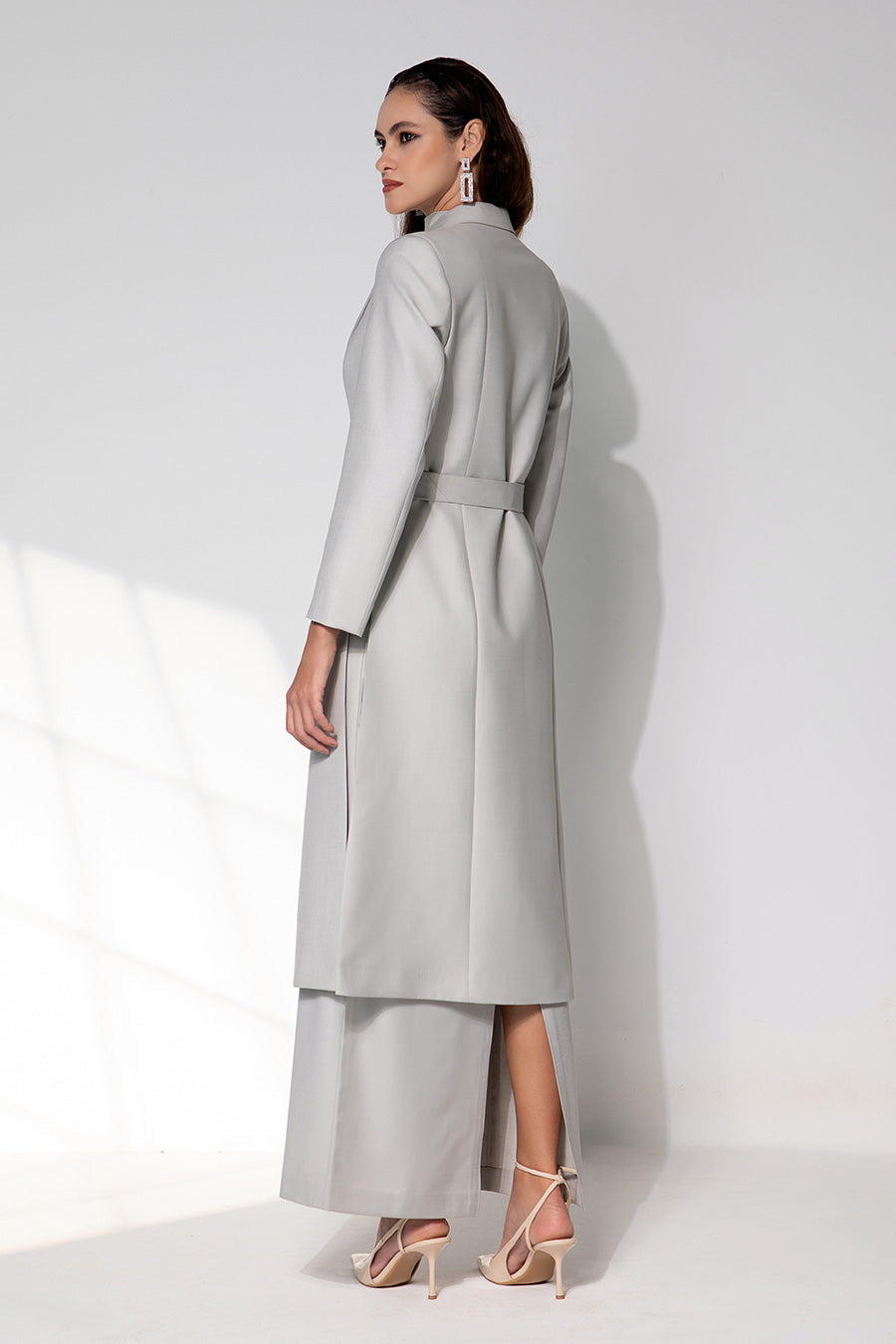 Octavia Grey Gown Dress & Blazer Set