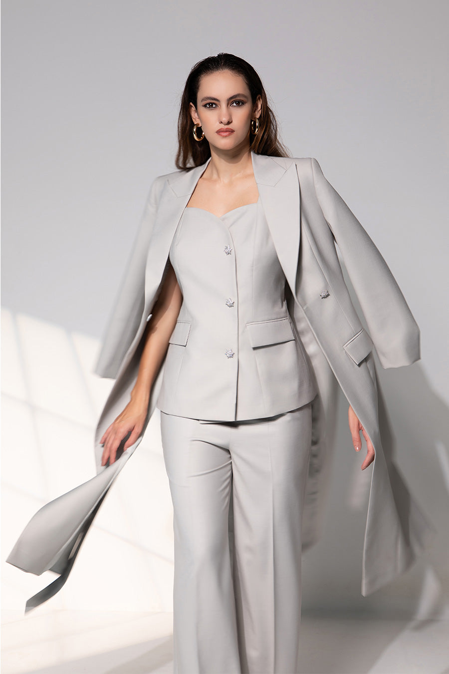 Estelle Grey Co-Ord Set With Blazer