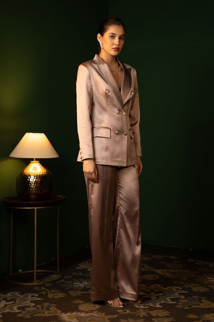 Dusty Lilac Double Breast Suit Co-Ord Set