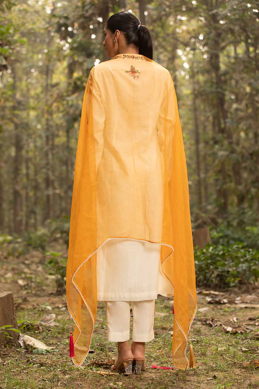 Ivory Naayab Resham Embroidered Kurta Set