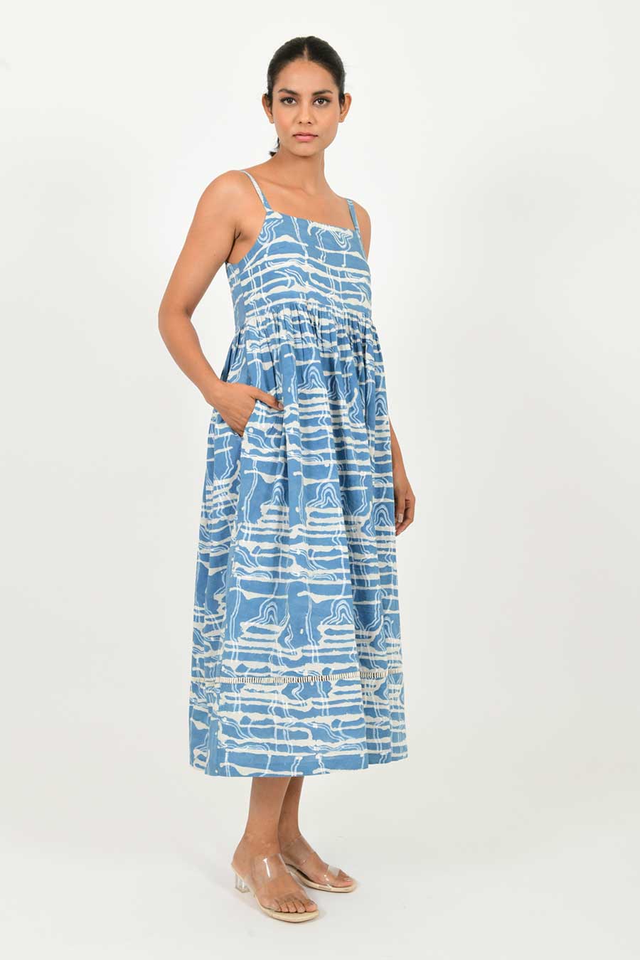 Indigo Splash Organic Cotton Gather Dress