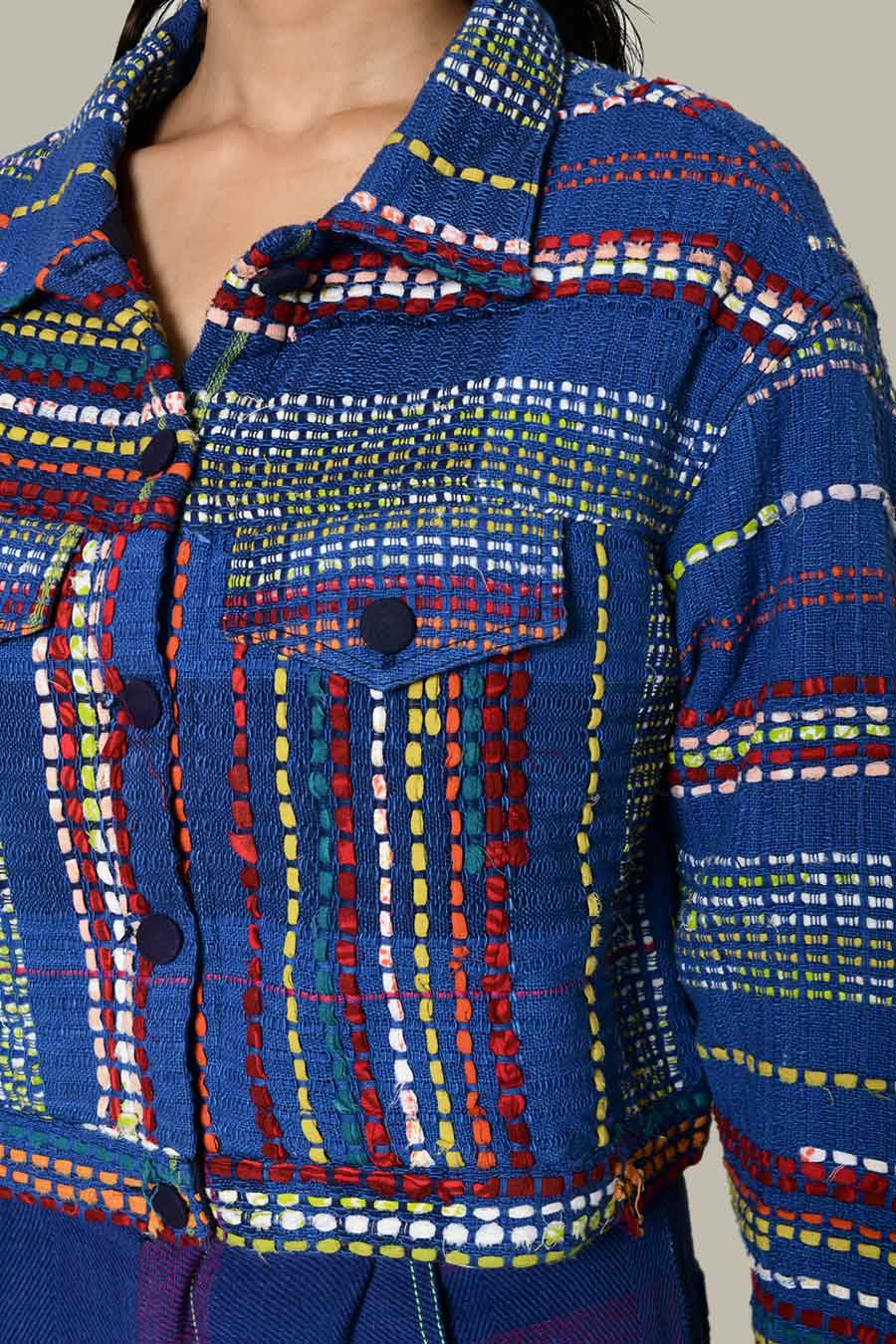 Blue Multi Recycle Unisex Hana Jacket