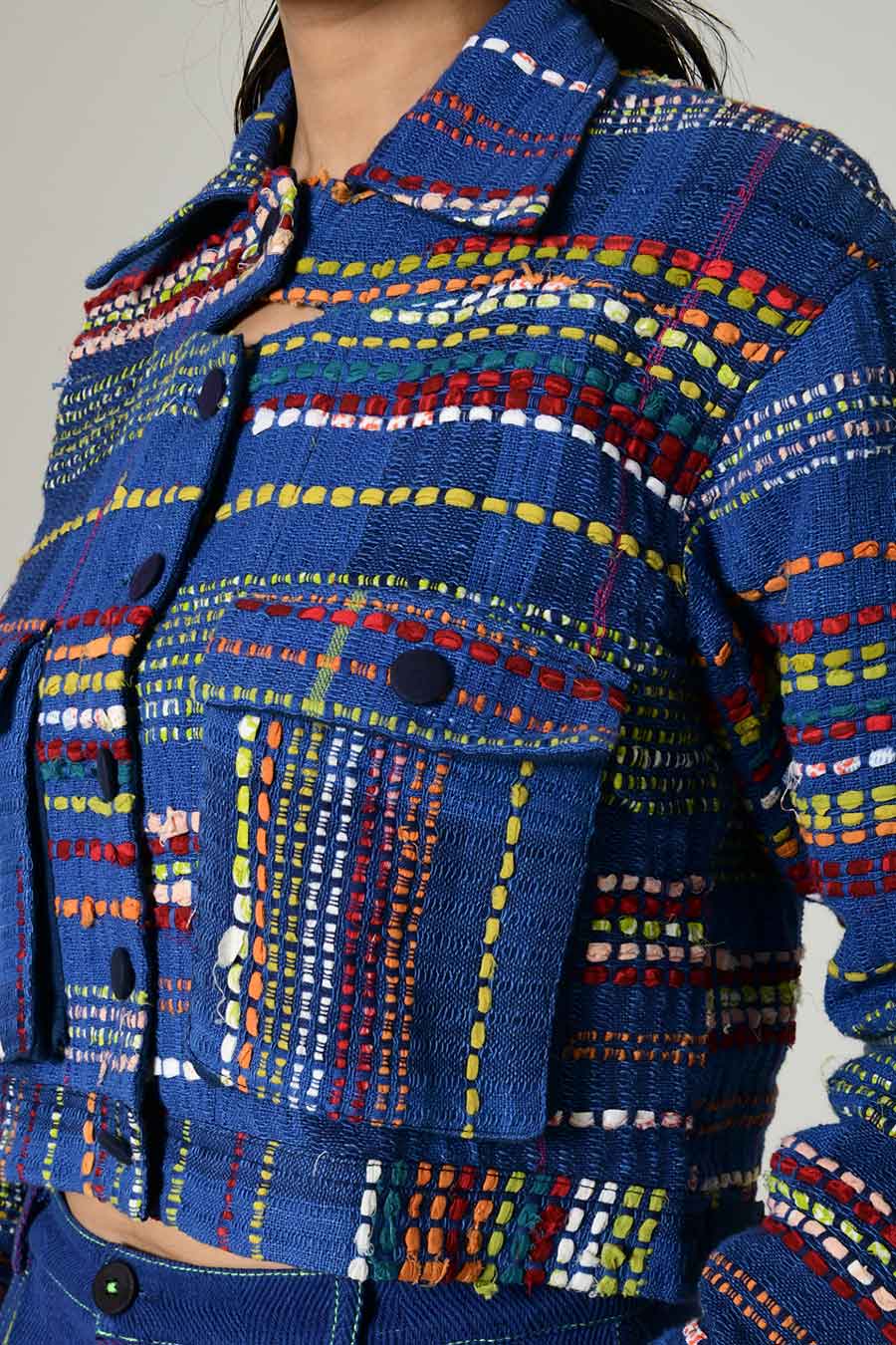 Blue Multi Recycle Unisex Ashai Jacket