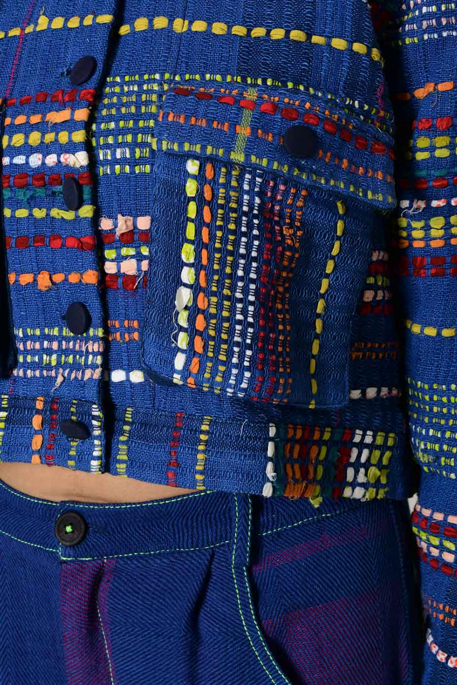 Blue Multi Recycle Unisex Ashai Jacket