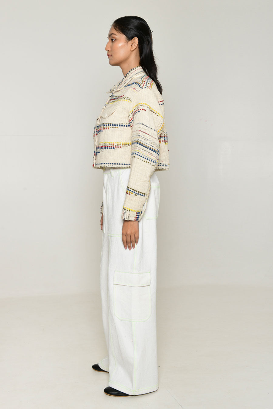 White Multi Recycle Unisex Aito Jacket