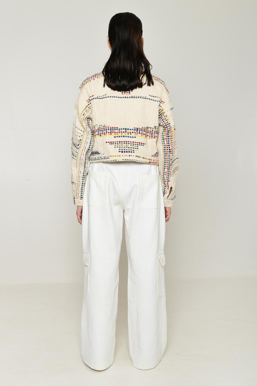 White Multi Recycle Unisex Aito Jacket