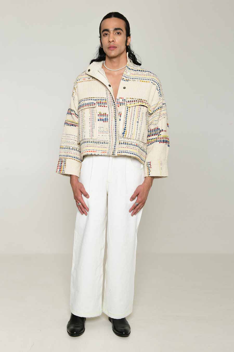 White Multi Recycle Unisex Kora Fujita Jacket