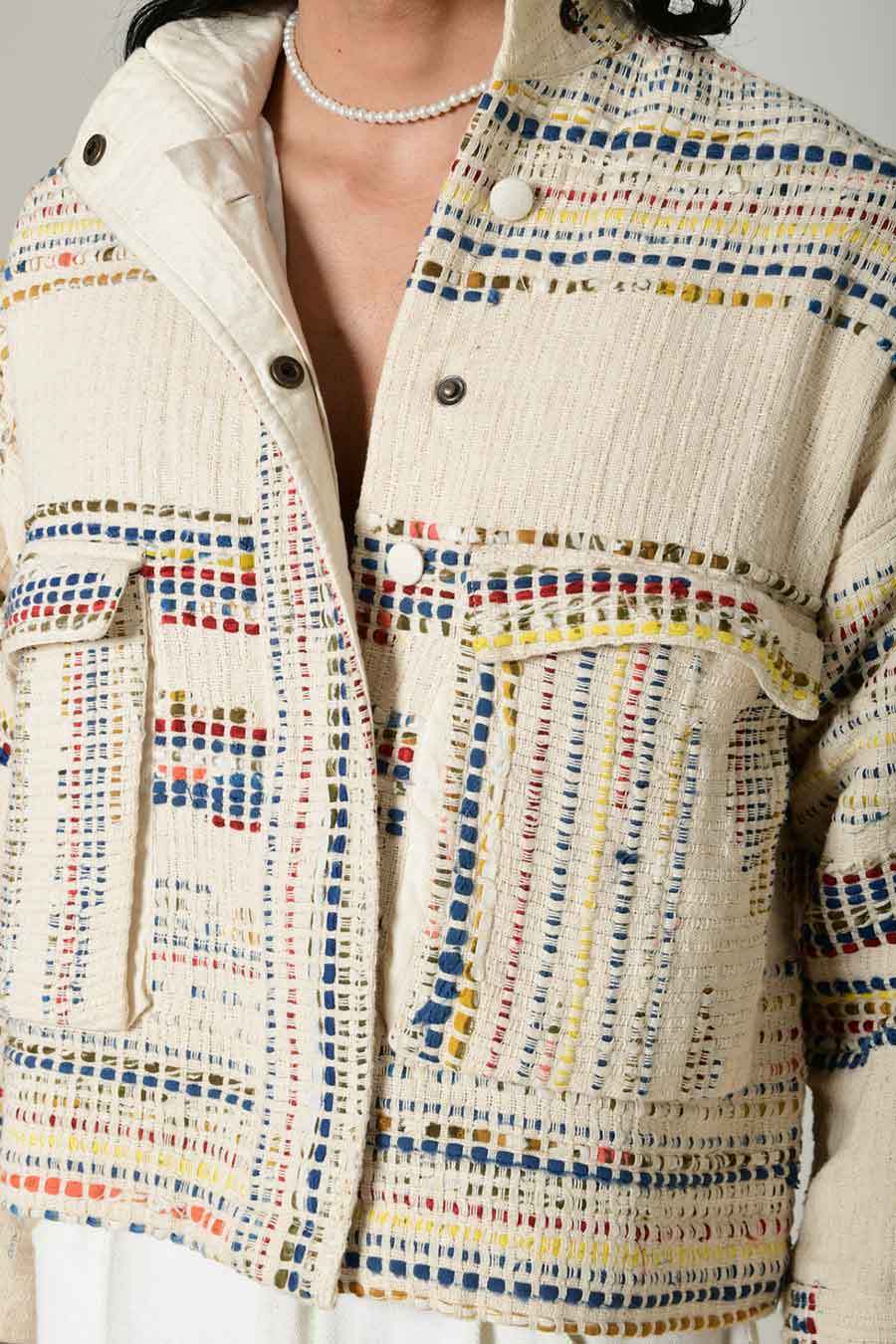 White Multi Recycle Unisex Kora Fujita Jacket