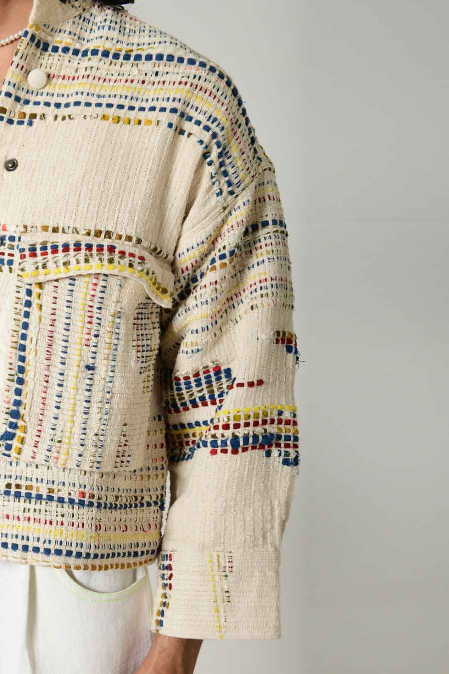 White Multi Recycle Unisex Kora Fujita Jacket