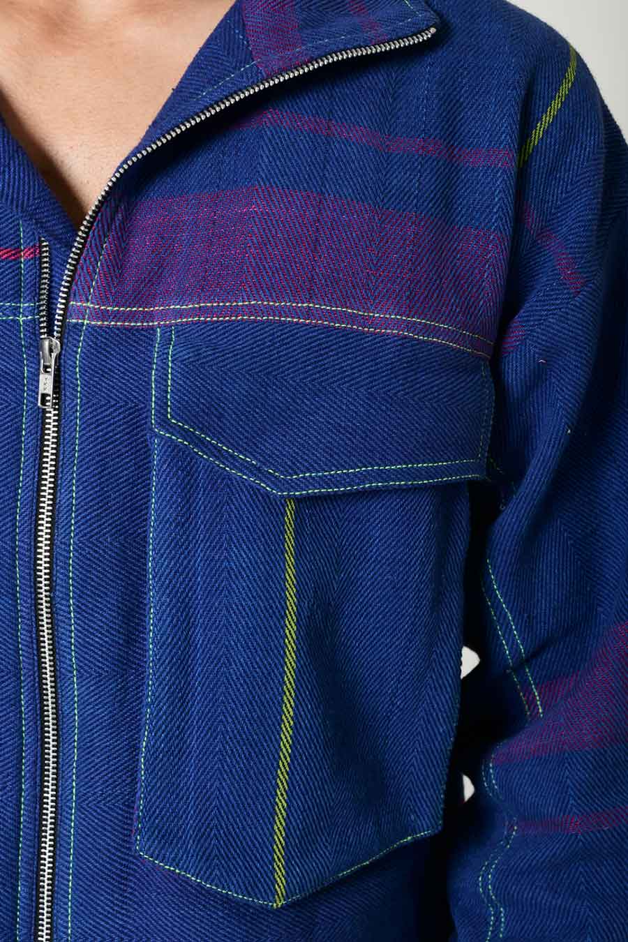 Blue Recycle Unisex Kenji Shacket