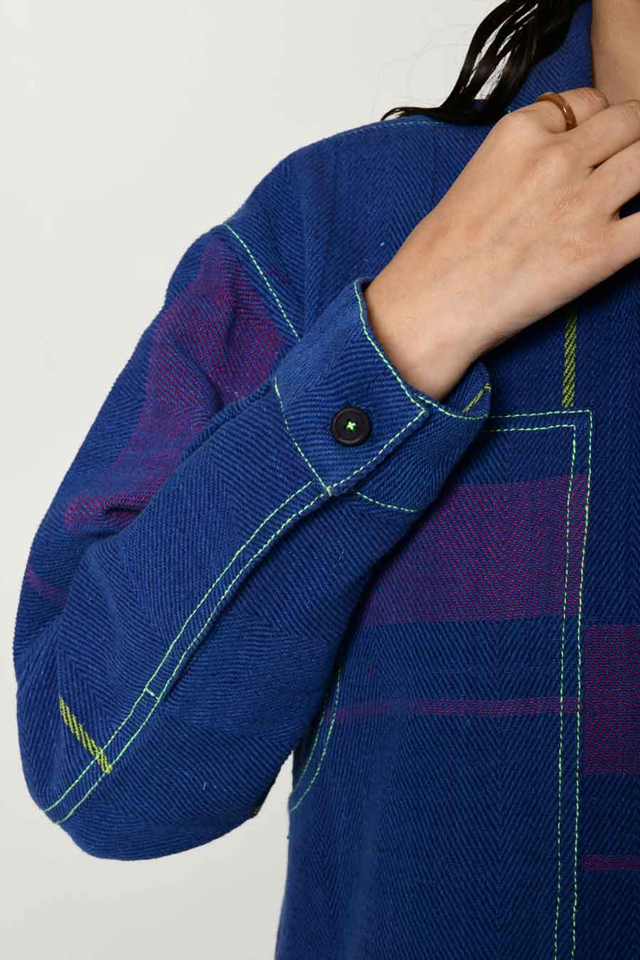 Blue Recycle Unisex Daiki Shacket