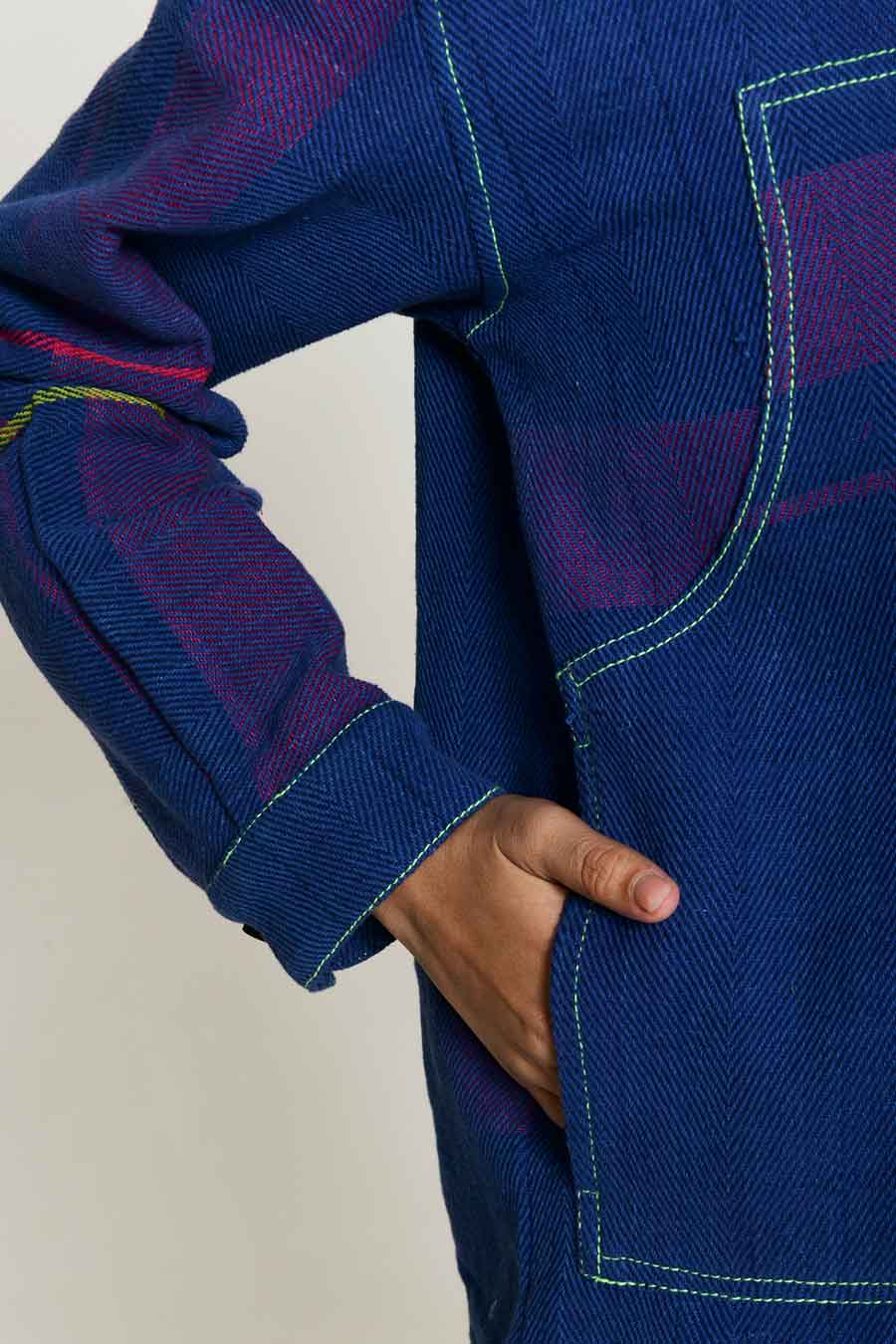 Blue Recycle Unisex Daiki Shacket