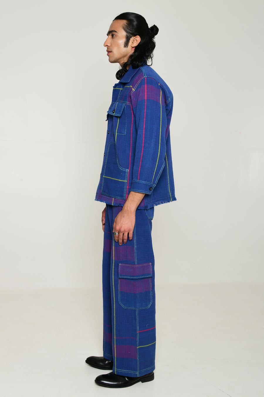 Blue Recycle Unisex Yamato Shacket