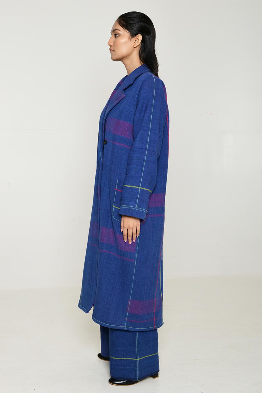 Blue Recycle Ren Women Trench Coat