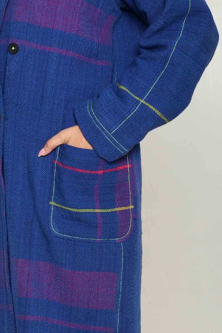 Blue Recycle Ren Women Trench Coat