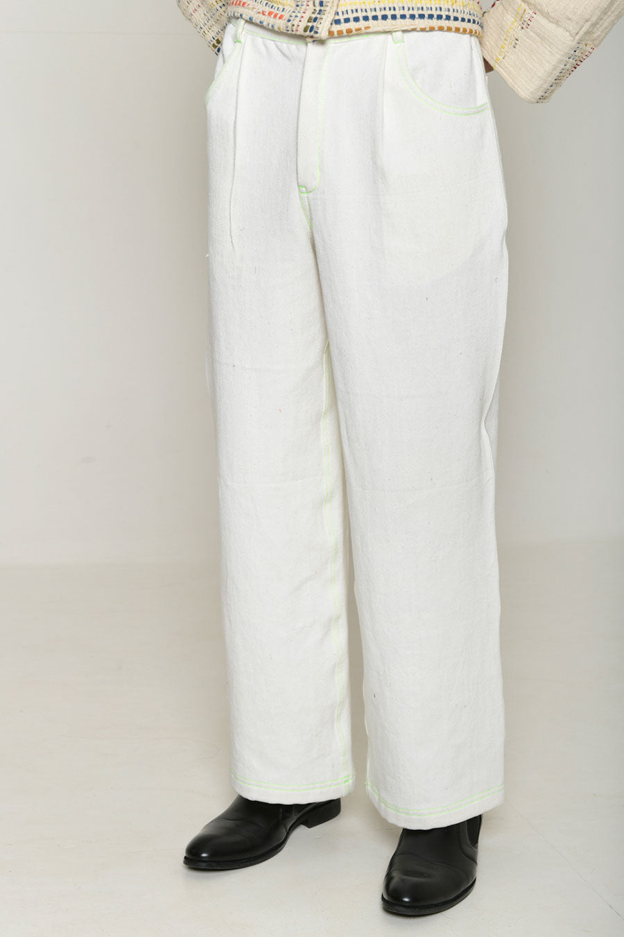 White Recycle Unisex Hibiki Pants