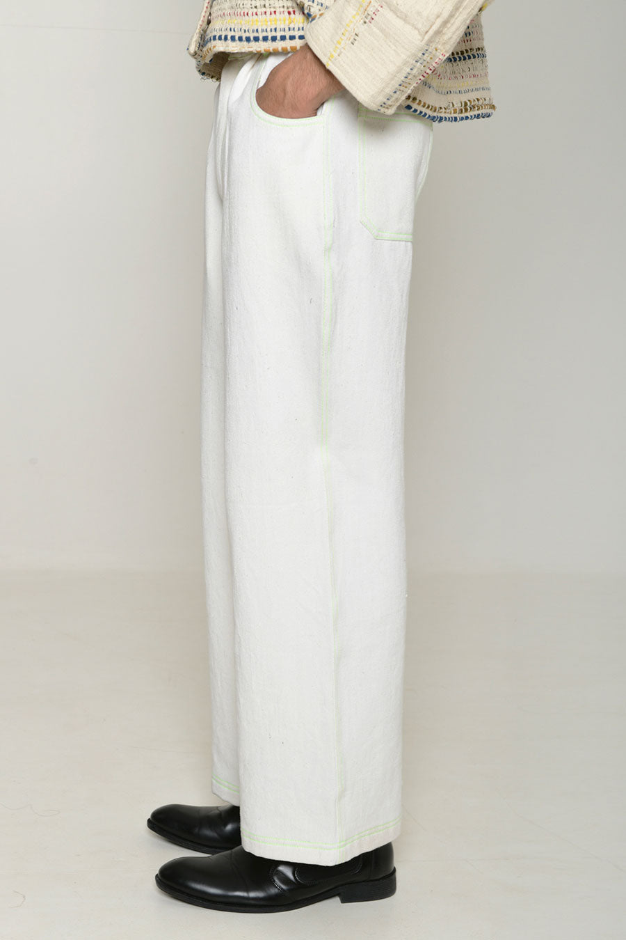 White Recycle Unisex Hibiki Pants