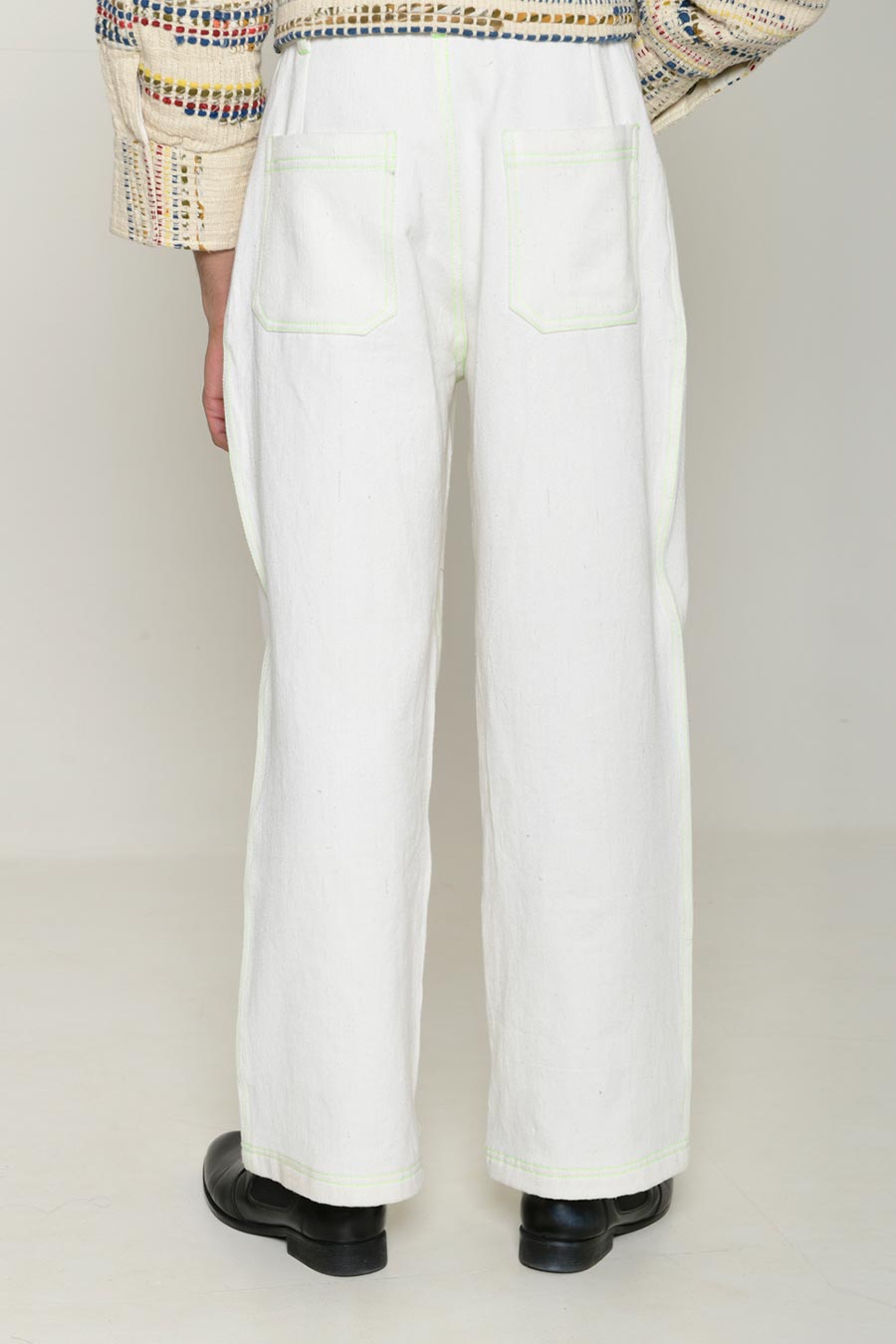 White Recycle Unisex Hibiki Pants