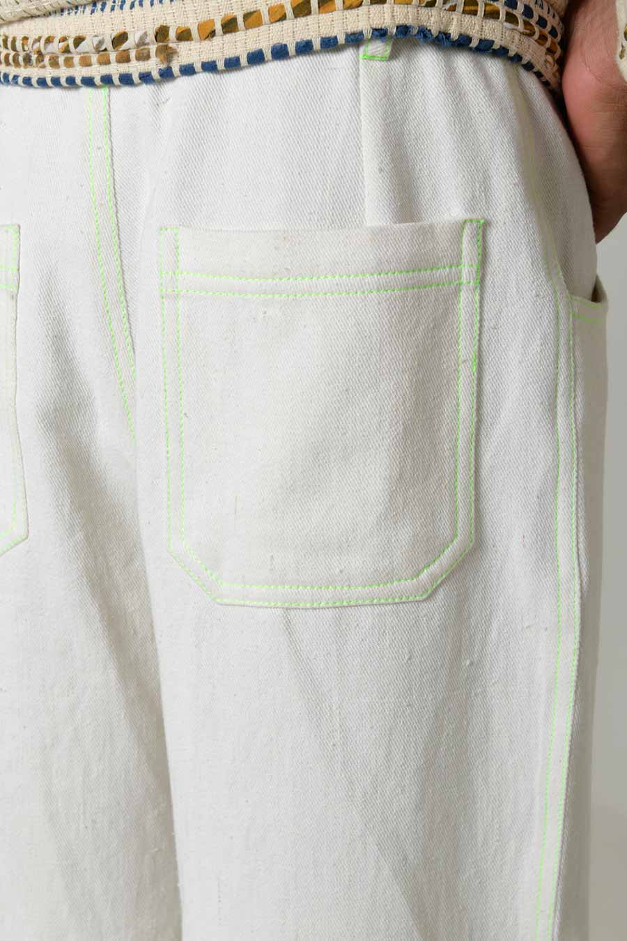 White Recycle Unisex Hibiki Pants