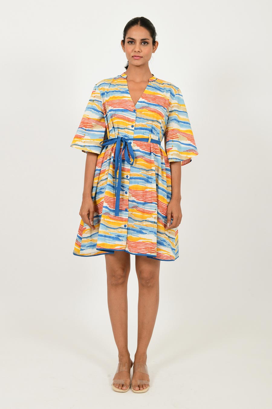 Wave Organic Cotton Tie-Up Dress