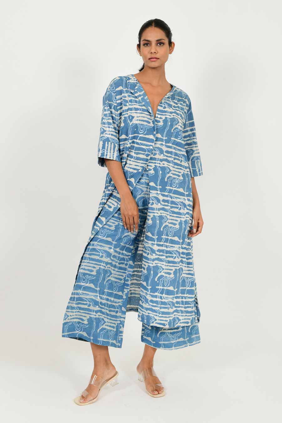 Indigo Splash Organic Cotton Buttoned Dress