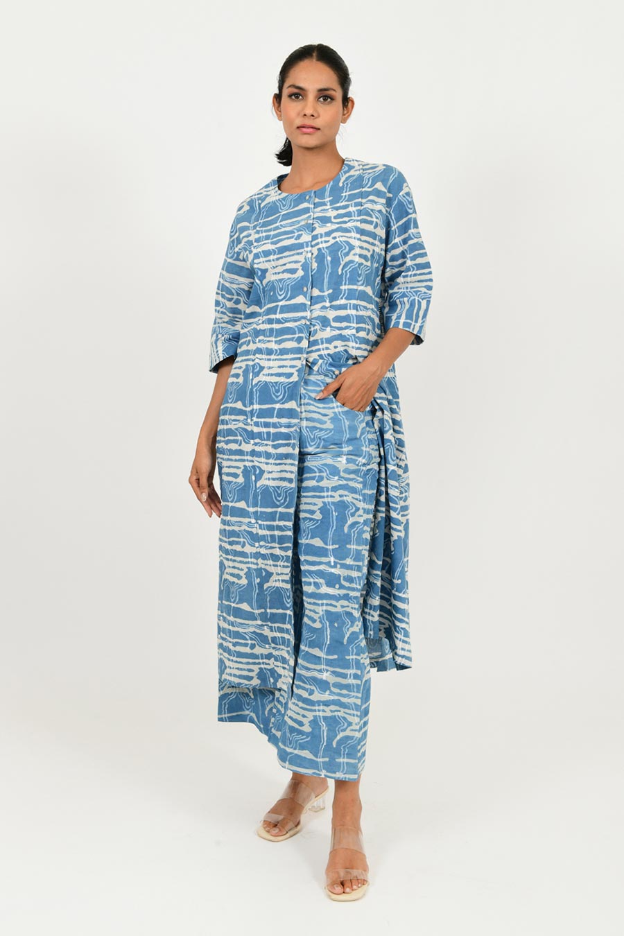 Indigo Splash Organic Cotton Buttoned Dress