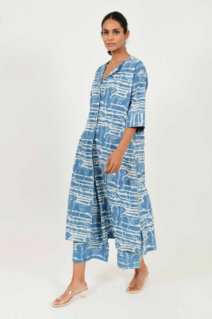 Indigo Splash Organic Cotton Buttoned Dress