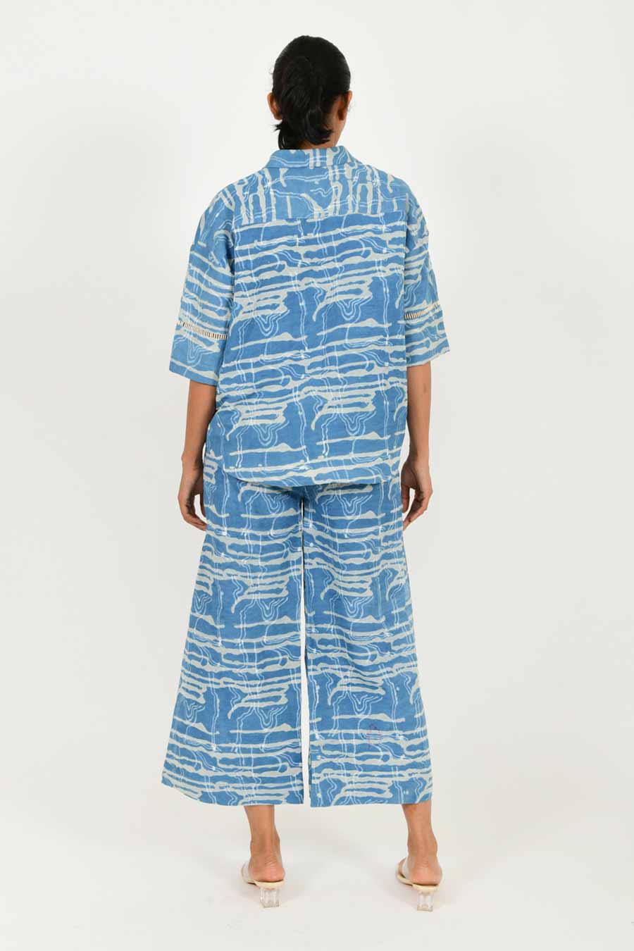 Indigo Splash Linen Co-Ord Set