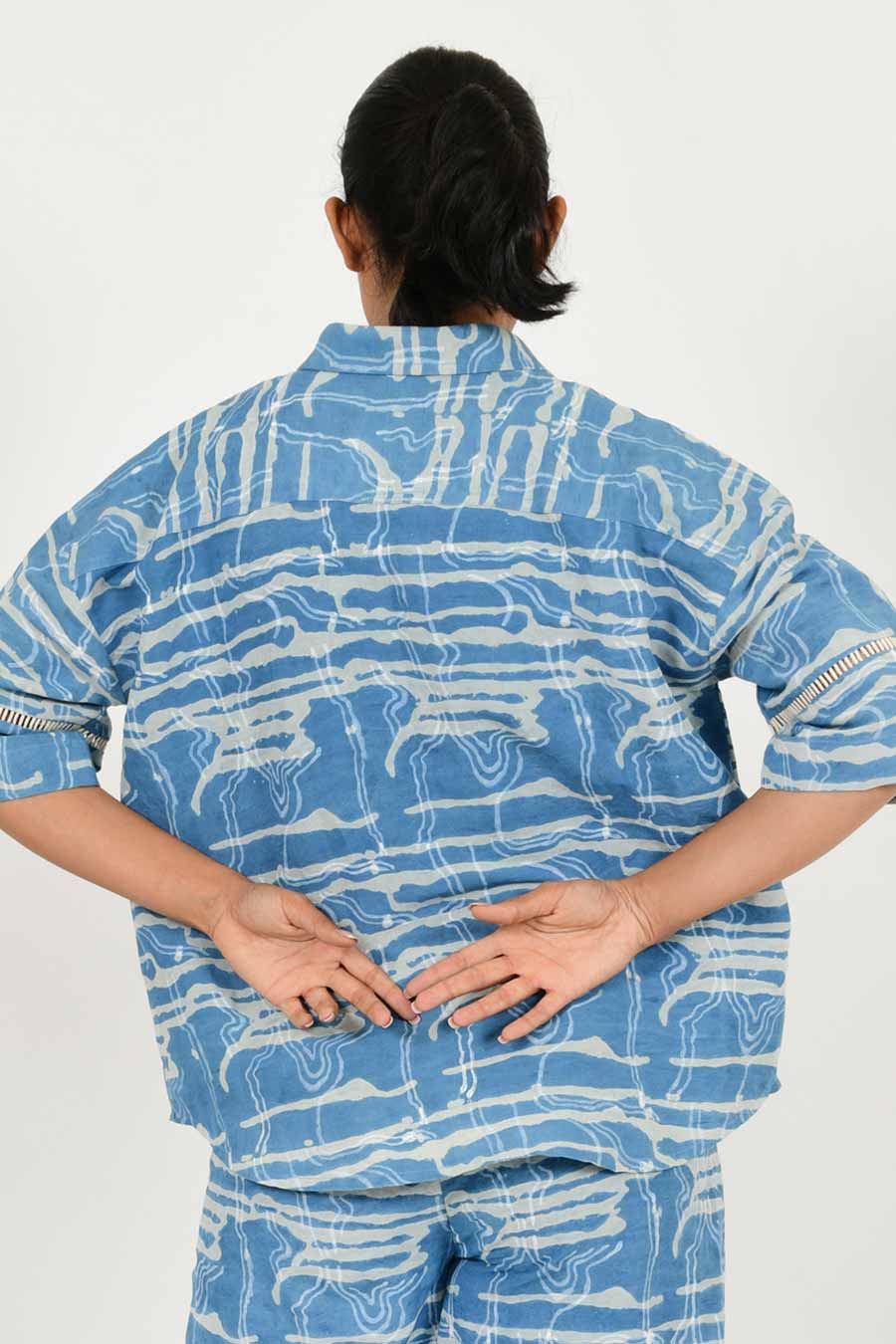 Indigo Splash Linen Co-Ord Set