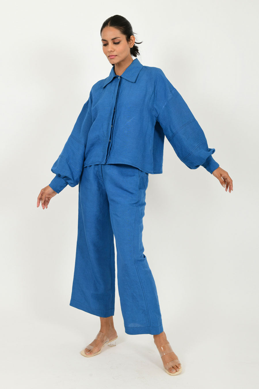 Classic Blue Linen Co-Ord Set