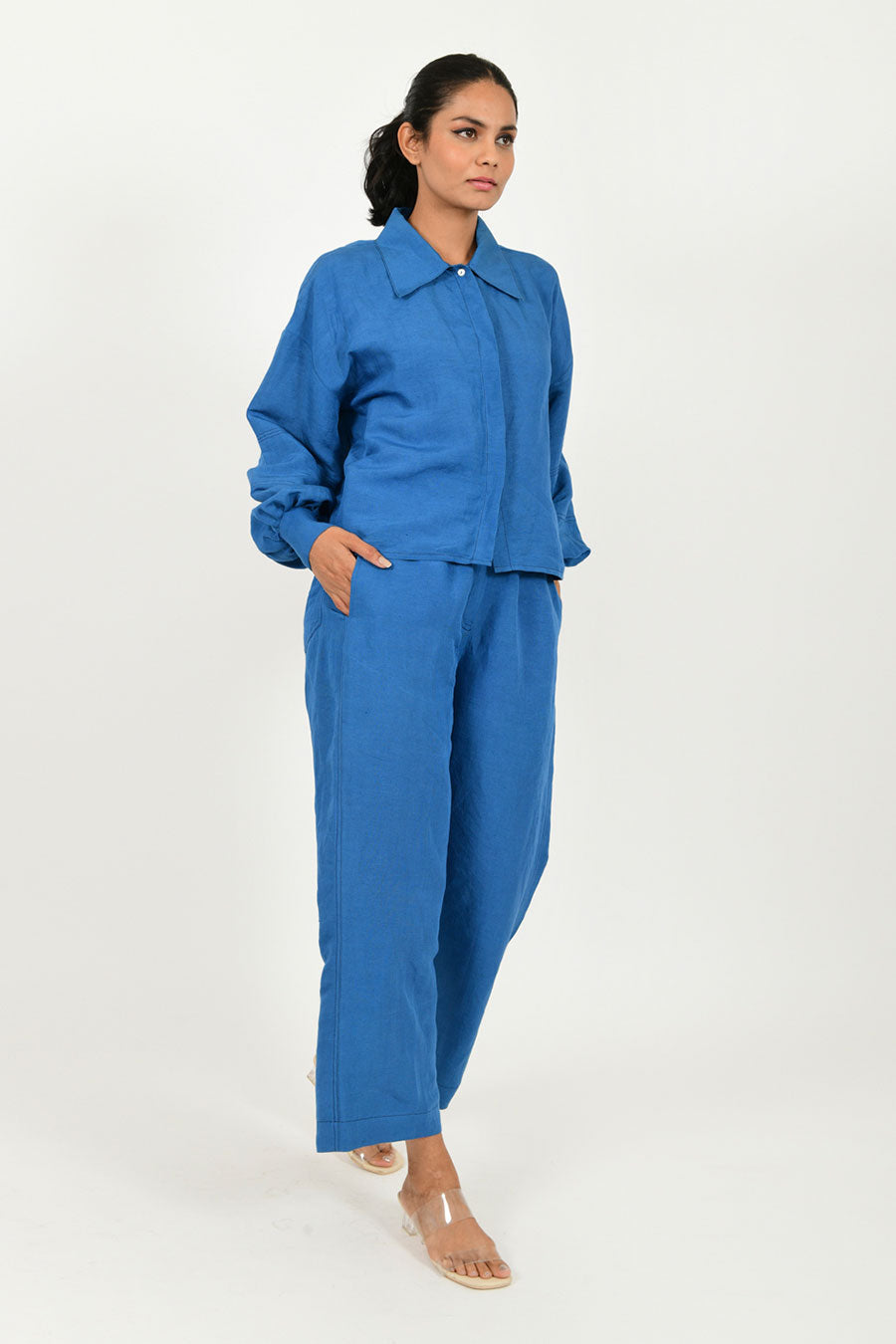 Classic Blue Linen Co-Ord Set