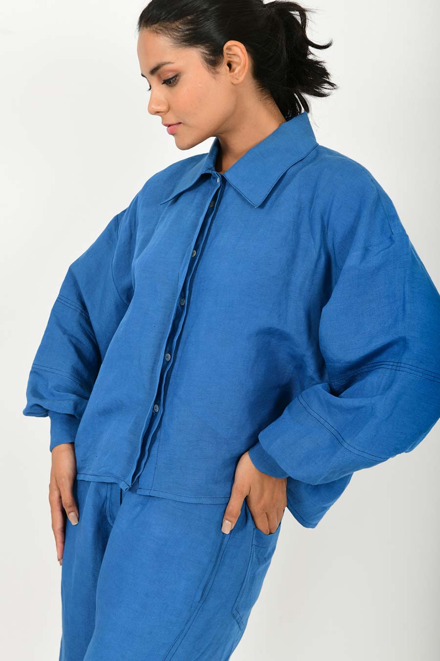 Classic Blue Linen Co-Ord Set