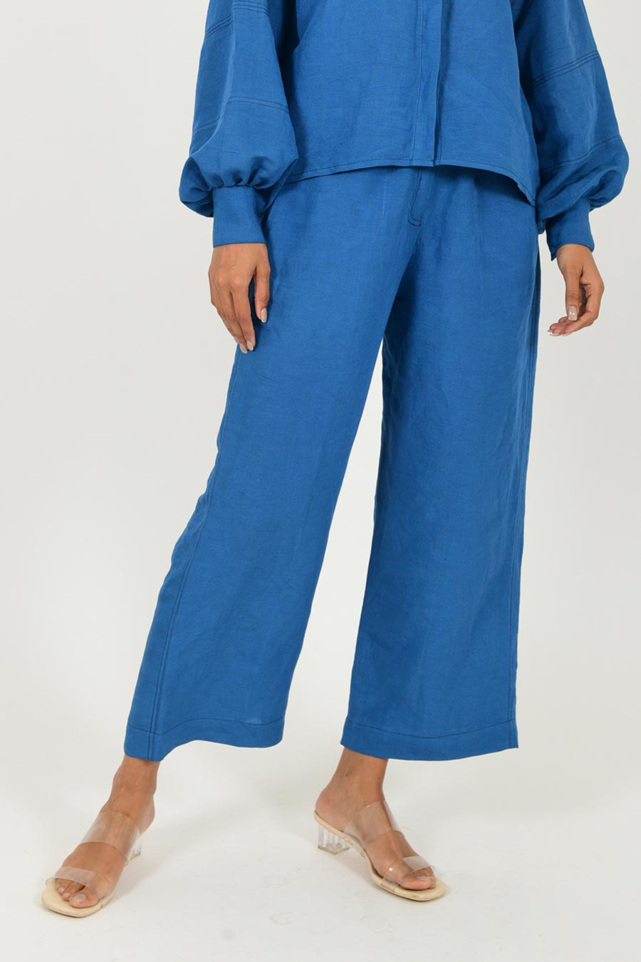 Classic Blue Linen Pants