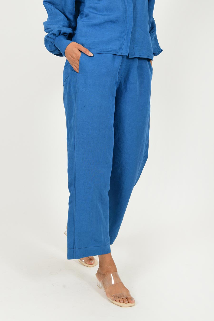 Classic Blue Linen Pants