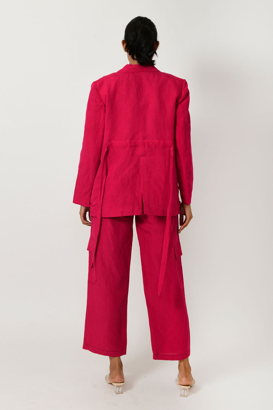 Viva Magenta Linen Blazer & Pant Co-Ord Set