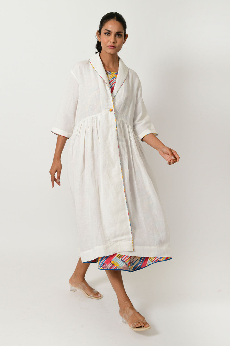 Scribble Organic Cotton Dress & Linen Jacket Set