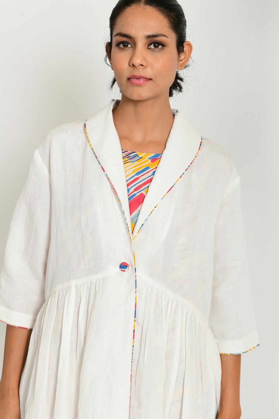 Scribble Organic Cotton Dress & Linen Jacket Set