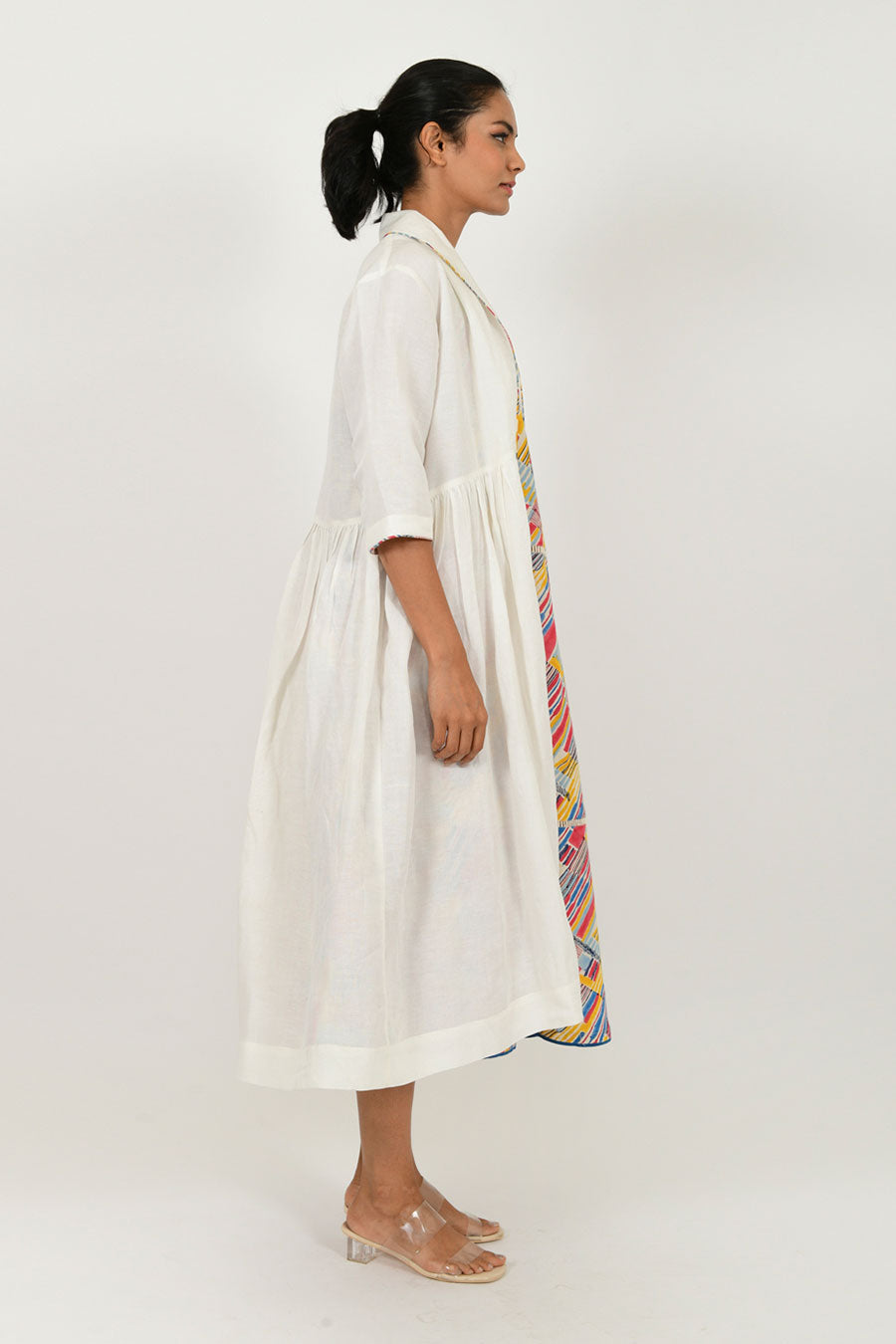 Off-White Linen Long Jacket