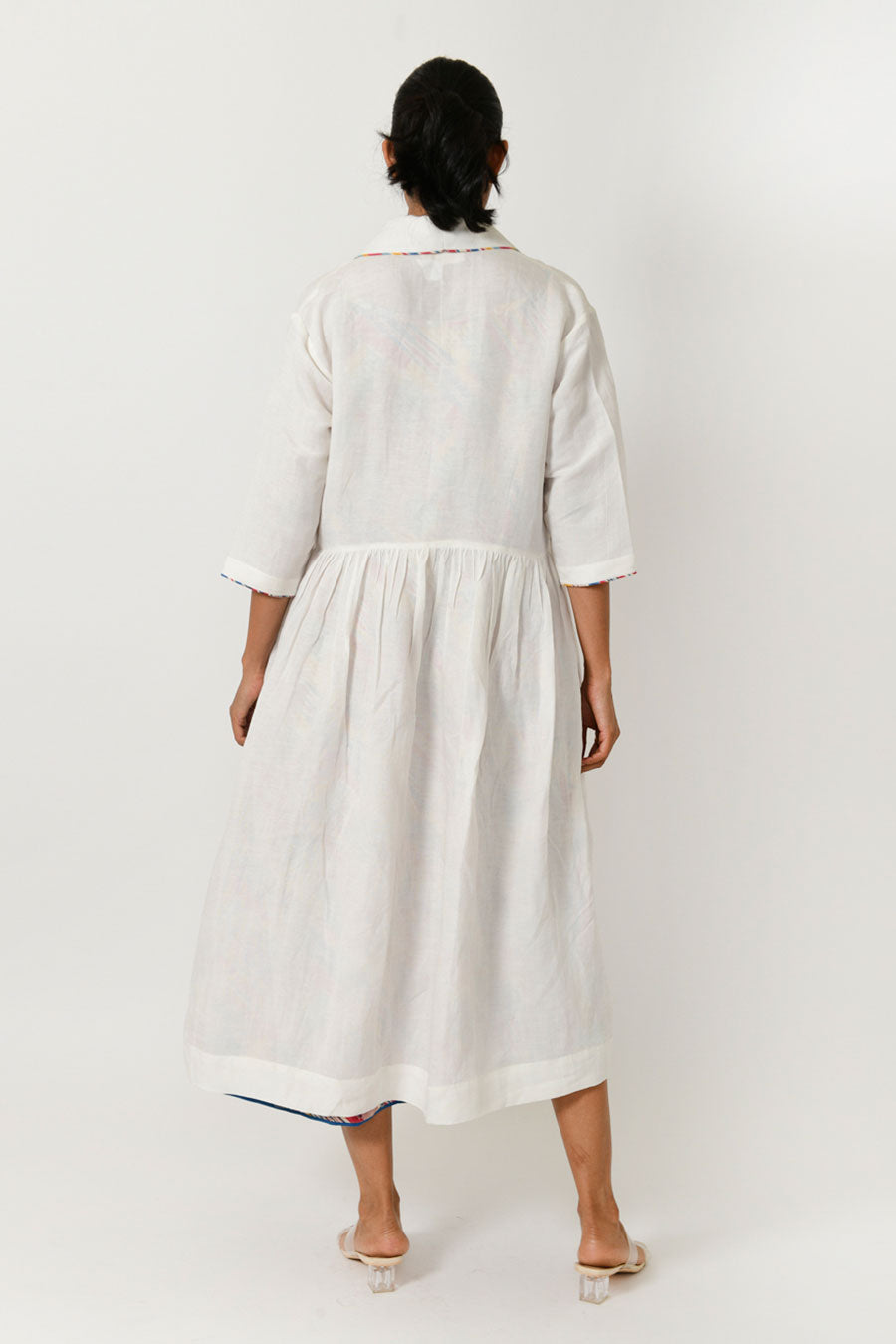 Off-White Linen Long Jacket