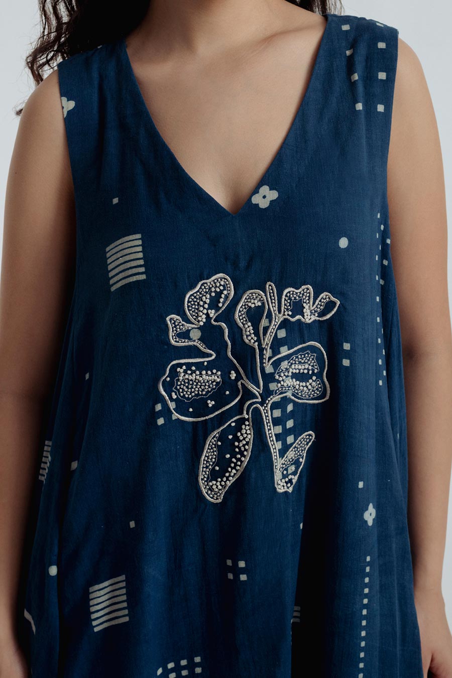 Indigo Dabu Printed Maxi Dress