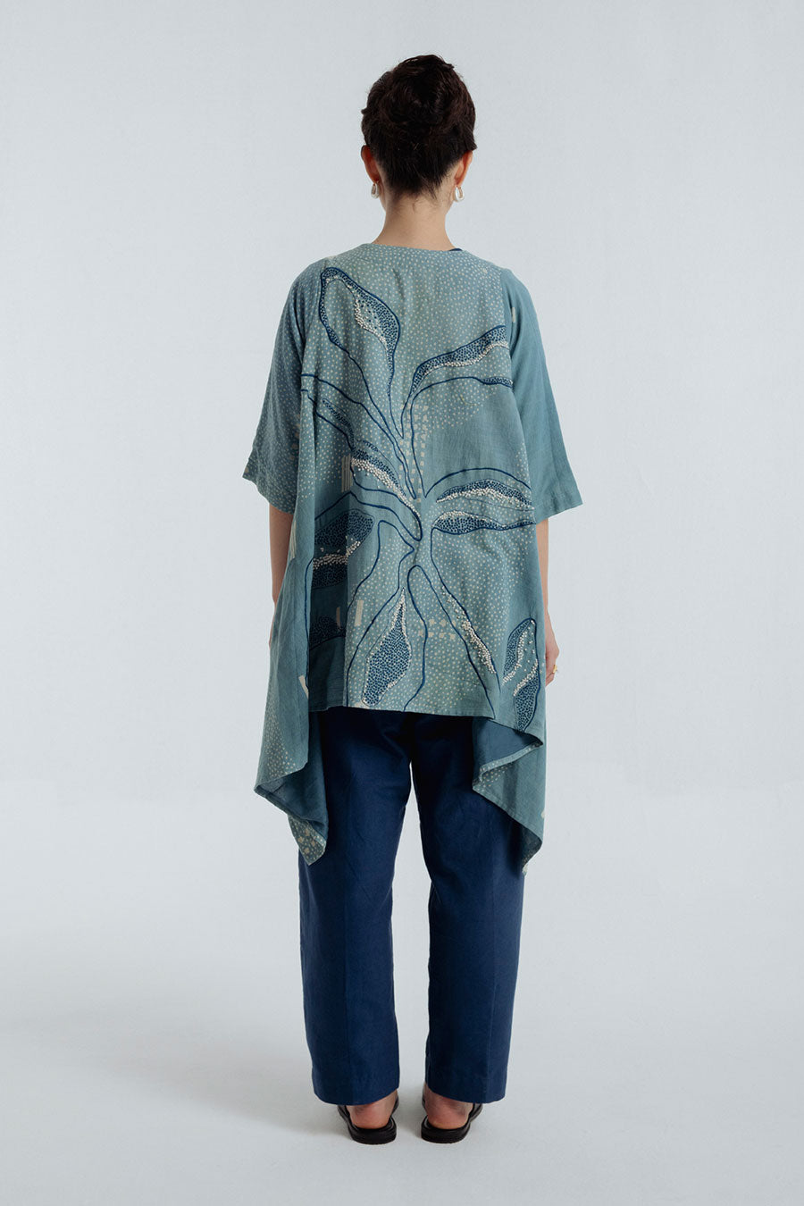 Indigo Dabu Printed Tri Co-Ord Set