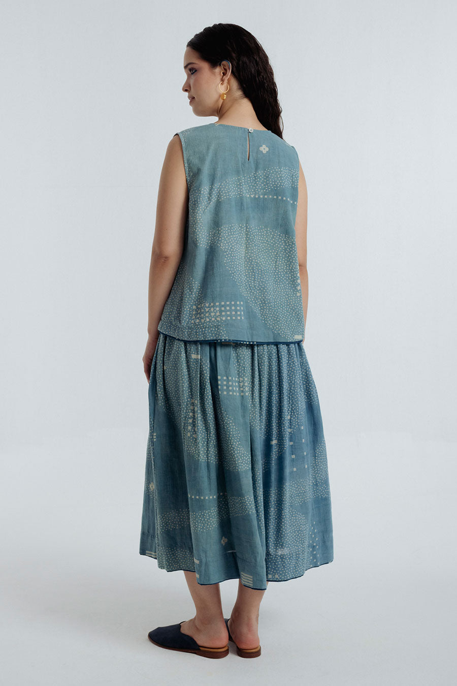 Indigo Dabu Printed Sky Co-Ord Set