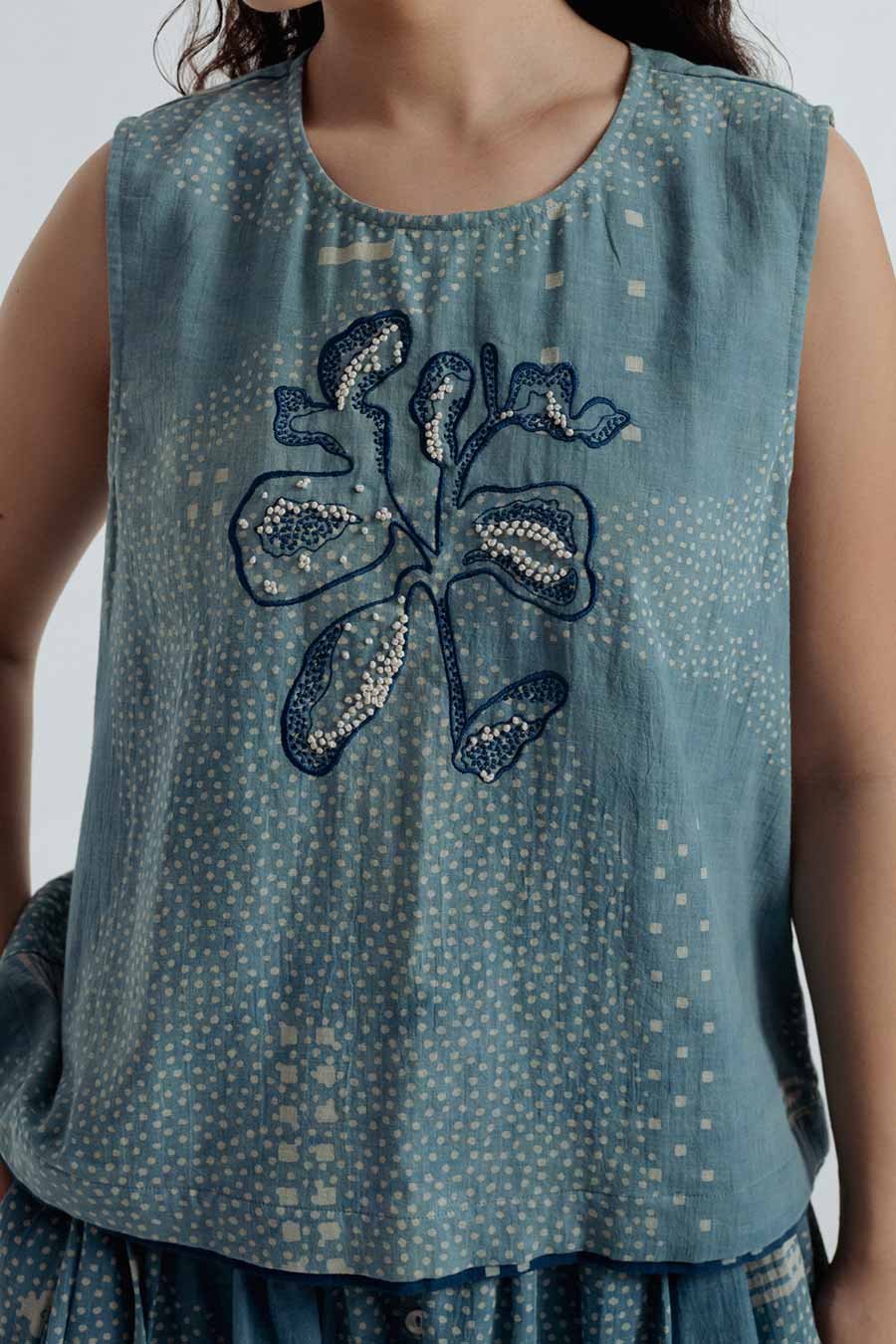 Indigo Dabu Printed Sky Co-Ord Set