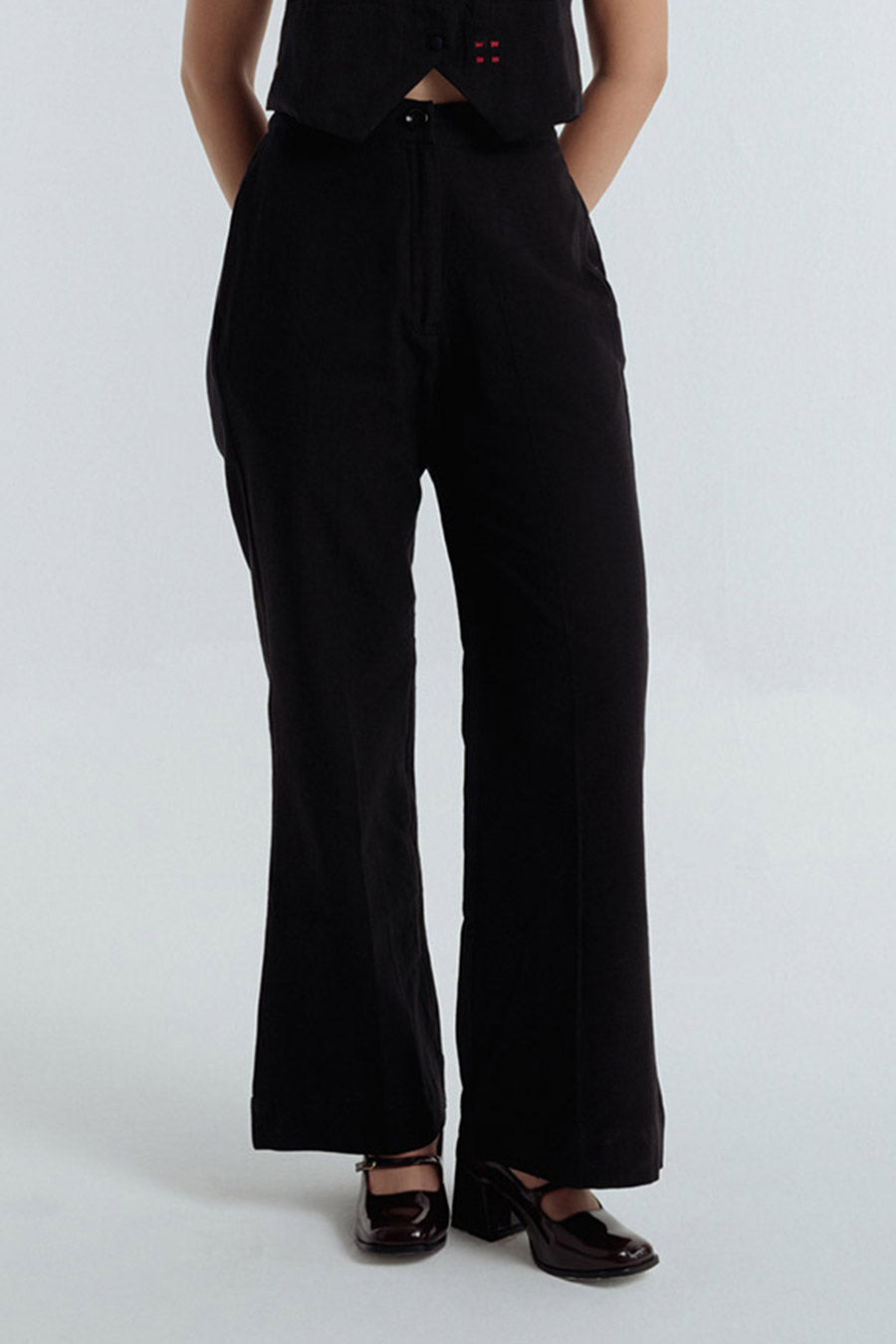 Black Fayra Cotton Pants