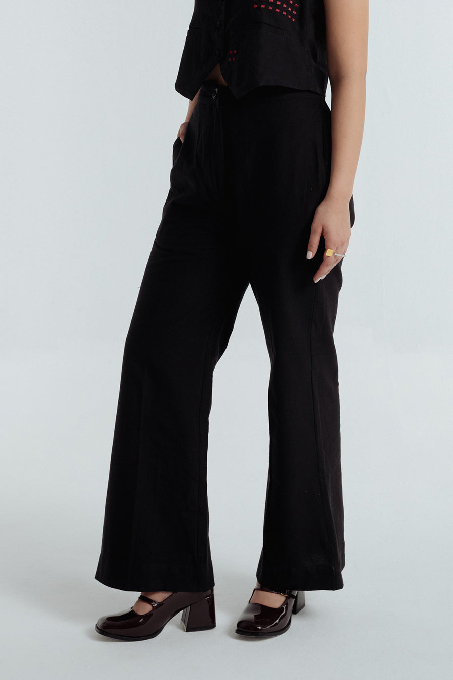 Black Fayra Cotton Pants
