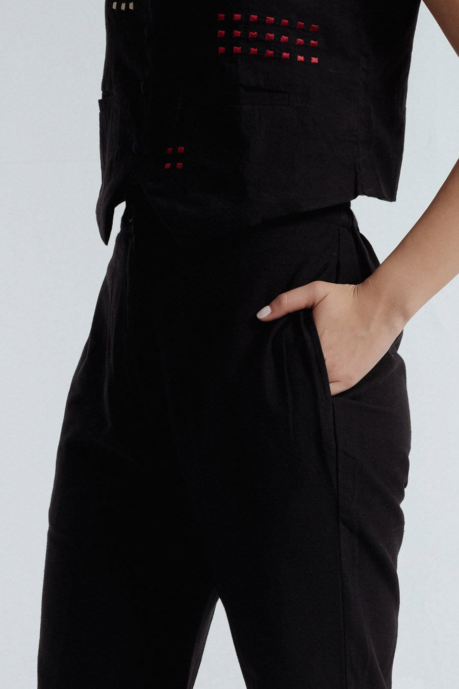 Black Fayra Cotton Pants