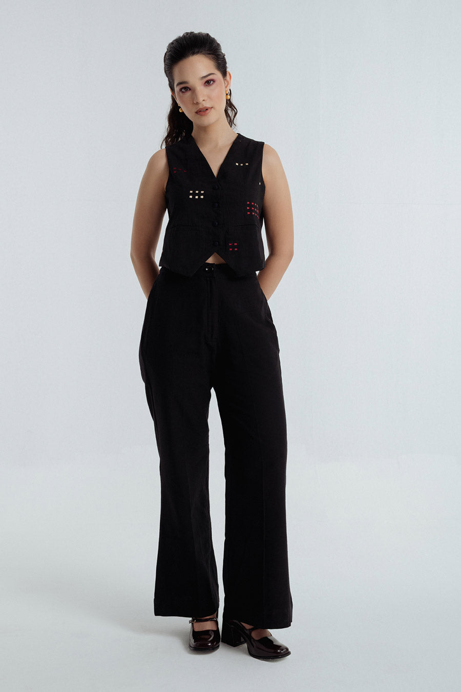 Black Fayra Cotton Pants
