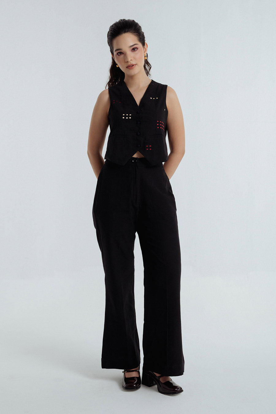 Black Fayra Embroidered Co-Ord Set