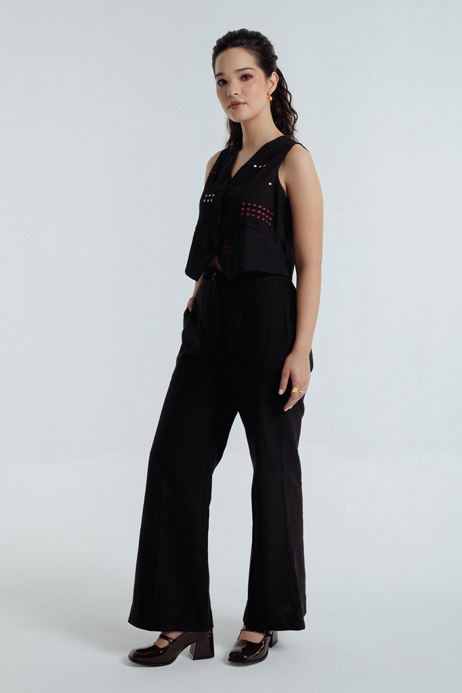 Black Fayra Embroidered Co-Ord Set