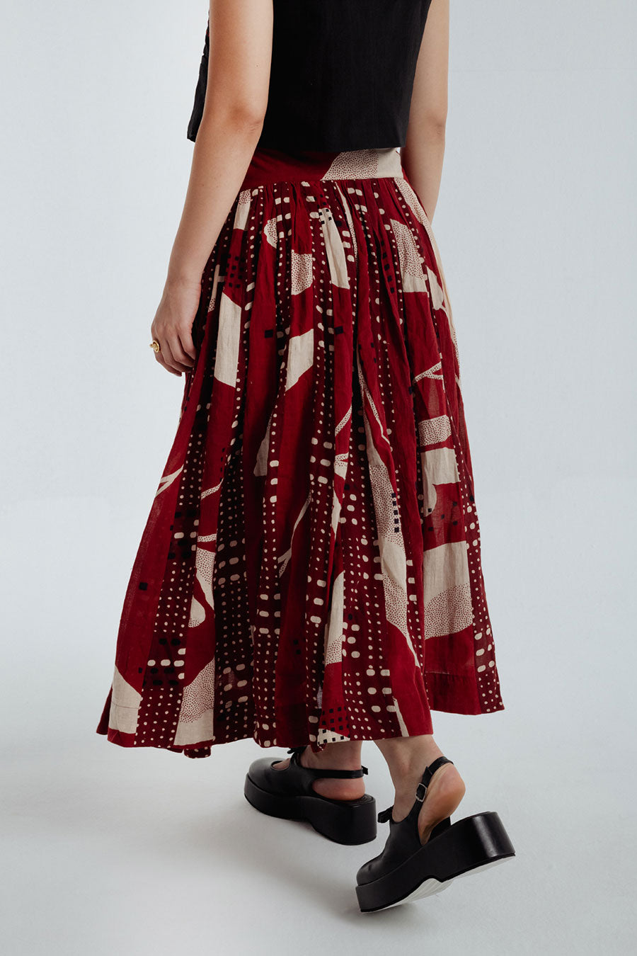 Red Madder Dabu Printed Co-Ord Set